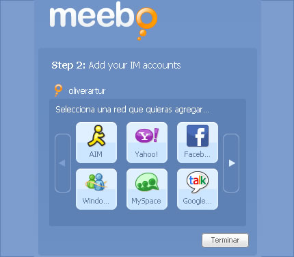 Agregar redes en Meebo en Español