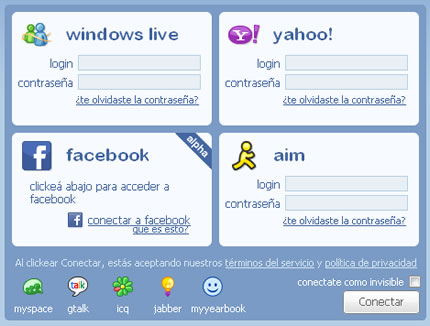 Iniciar sesin en varias redes individuales en Meebo en Espaol