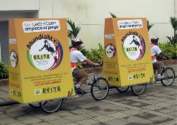 Bicicleta Publicitaria o Bici Valla, publicidad Cali, Colombia