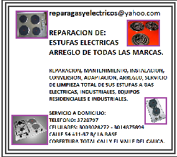 REPARACiON: ESTUFAS ELECTRICAS 3225894899 cali,  colombia