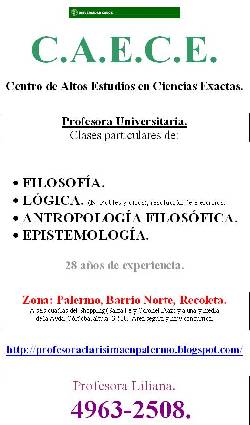 Profesora. Clases. Lgica para alumnos de CAECE. 4 Buenos Aires, Argentina