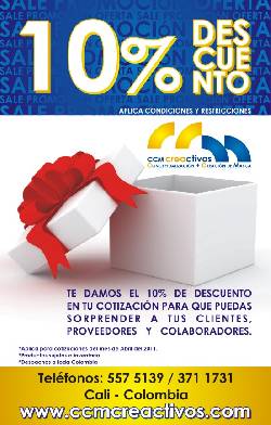 VENTA 10% DE DESCUENTO EN REGALOS PUBLICITARIOS cali, colombia