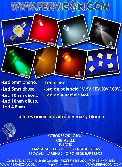 LEDs  4.8, 5mm, 10mm, led de potencia, smd. bogota, colombia