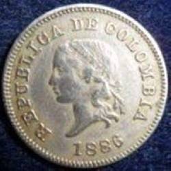 MONEDA COLOMBIA 21/2 CENTAVOS 1886 CAT 142 Medellin, Colombia