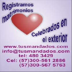 Registro de matrimonios Bogot, Colombia
