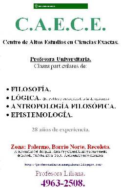 IPC. INTRODUCCION AL PENSAMIENTO CIENTIFICO. 4963-2508. PROFESORA U.B.A. AMPLIA EXPERIENCIA C.B.C. (28 aos).  PALERMO. Buenos Aires, Argentina