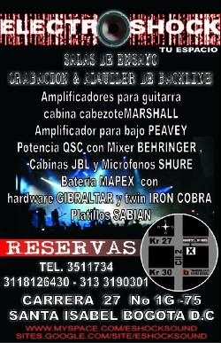 ELECTROSHOCK SALAS DE ENSAYO Y ALQUILER DE BACKLIN Bogot, Colombia