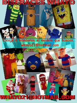 Costumes, Characters, mascots, disfraces lima, peru