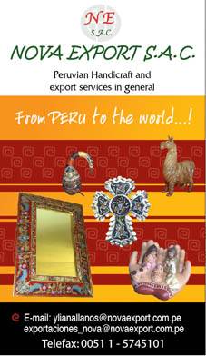 ARTESANIA Y JOYERIA PERUANA - NOVA EXPORT S.A.C. CALLAO, PERU