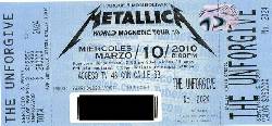 VENDO O CAMBIO BOLETA DE METALLICA THE UNFORGIVEN bogota, coombia