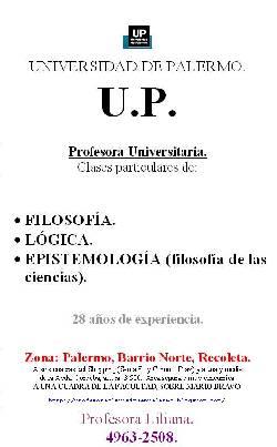 PROFESORA. CLASES PARTICULARES. UADE . PENSAMIENTO CRITICO.  PALERMO. 4963-2508. 	 UNIVERSIDAD ARGENTINA DE LA EMPRESA. (U.A.D.E. )  PENSAMIENTO CRITICO: Profesores: MARTINI (Mara), TUCHSZNAIDER (E.), TAGLIABUE (Rosana), SANSUBRINO (Rosana), PAFUNDO(Vane Buenos Aires, Argentina