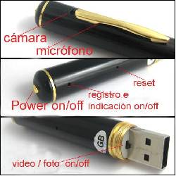 Esfero Espia 8gb Audio Video Fotos, Memoria Usb , Recar Bogot, Colombia