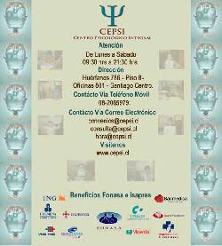 CEPSI� Centro Psicol�gico Integral, atenci�n por Isapre Santiago, Chile