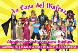 alquiler de disfraces zona sur lomas de zamora, argentina, buenos aires
